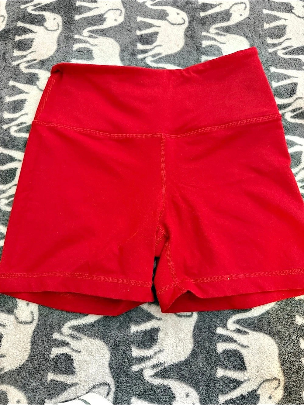 90 Degree by Reflex High Waist Power Flex Biker Shorts Red